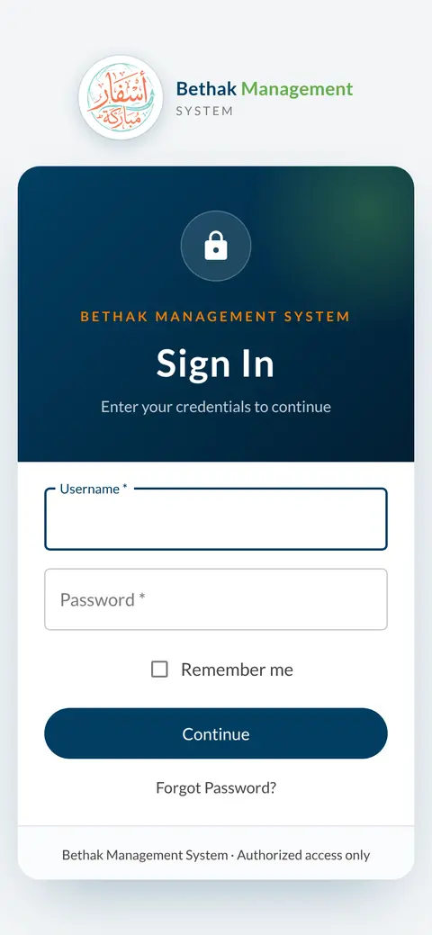 Bethak Management System on a phone