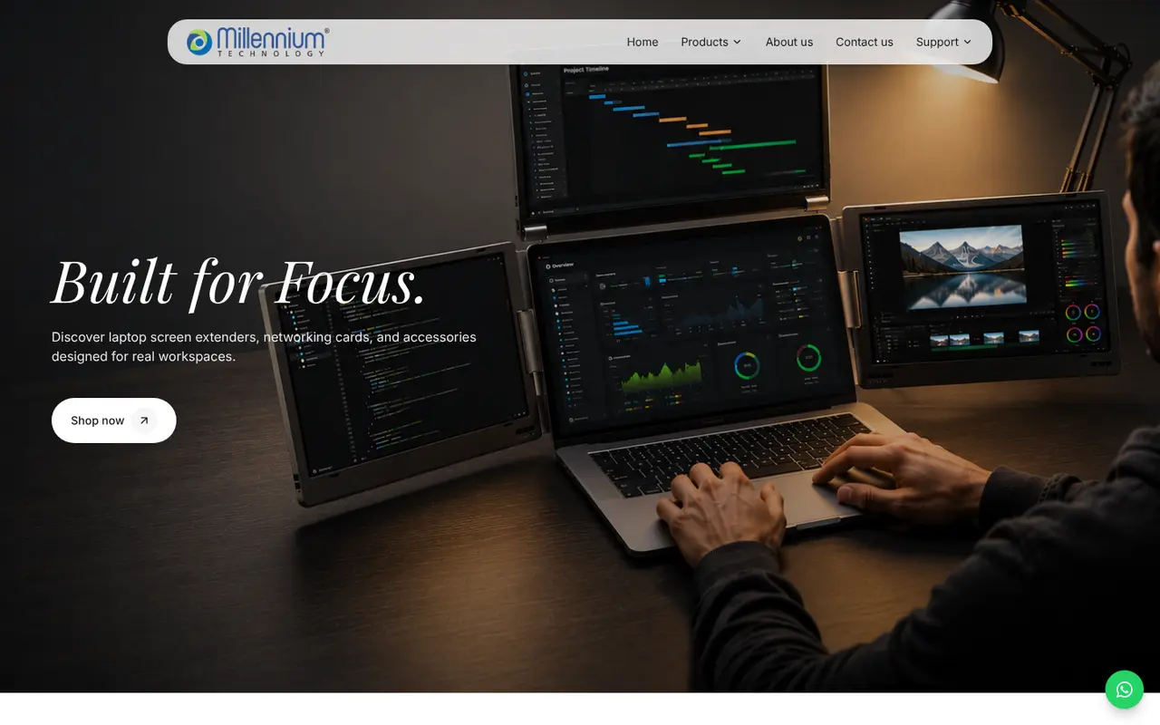 Millennium Technology website homepage