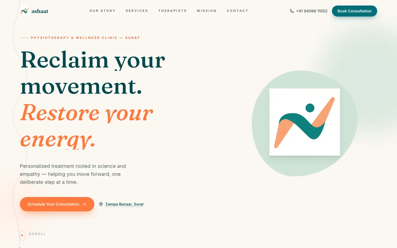 Nashaat Physiotherapy website