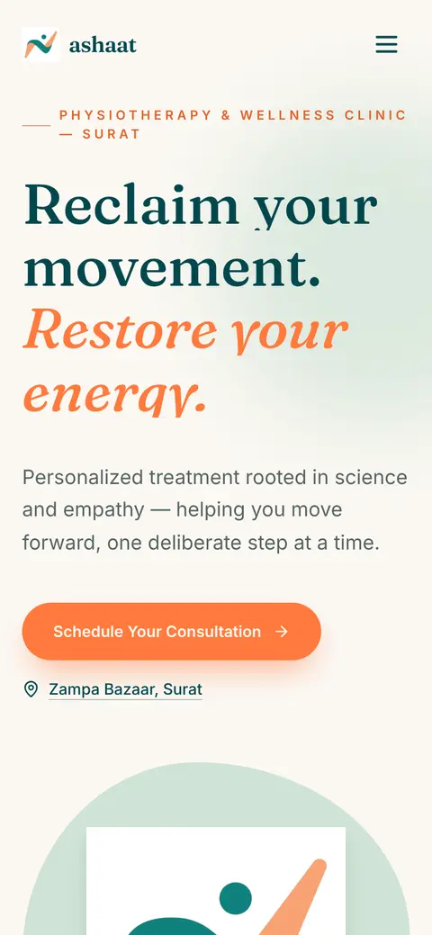 Nashaat Physiotherapy on a phone