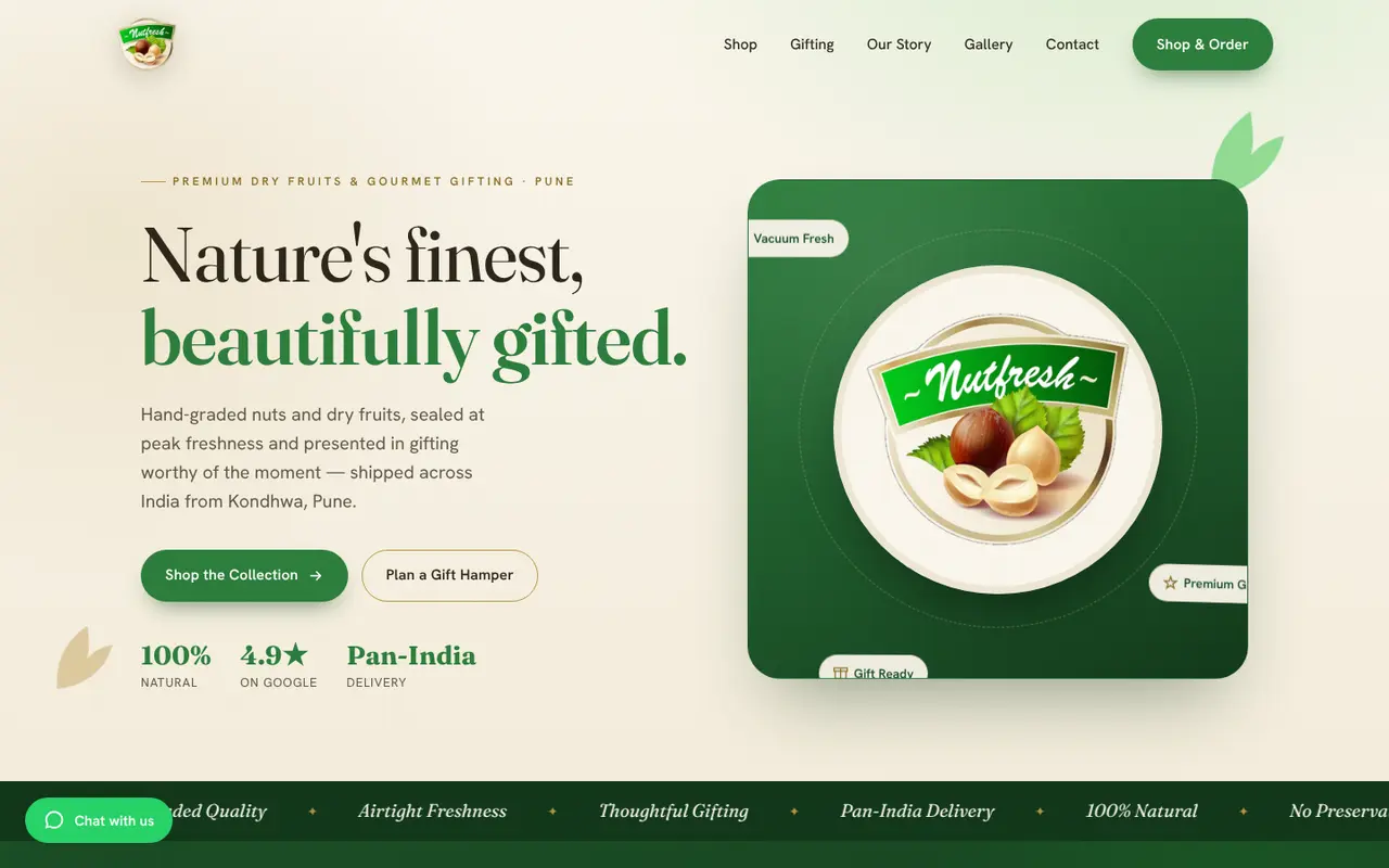 Nutfresh website