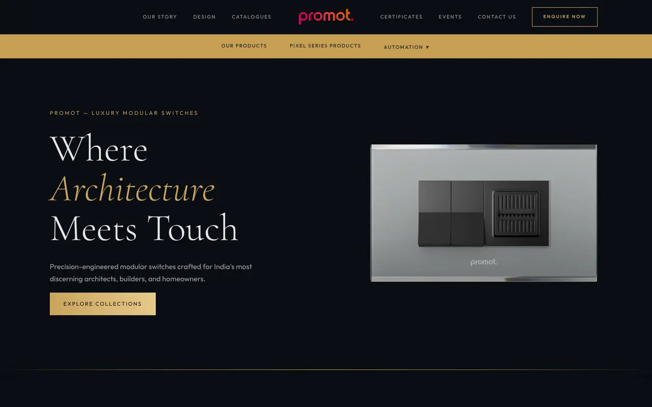 Promot website homepage